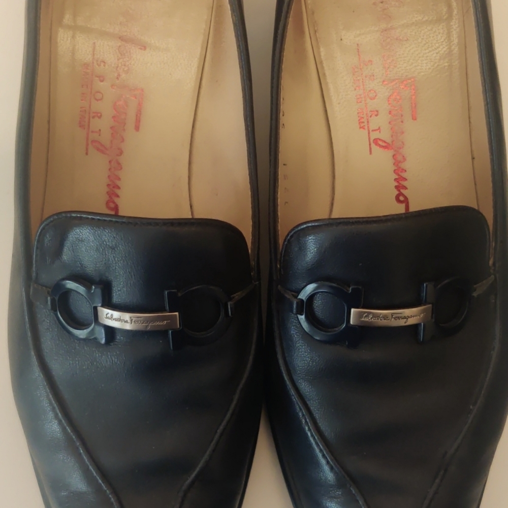 Salvatore Ferragamo Vintage Sport Blockheel 7.5B 1980-1990s